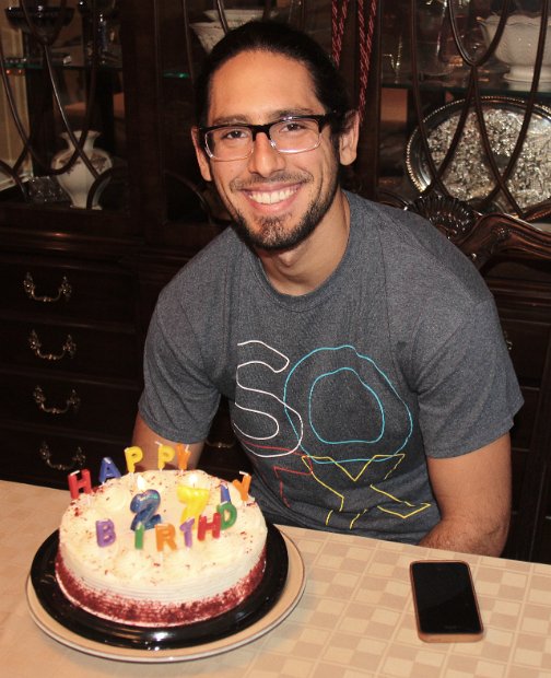 Jeremy with Birthday Cake